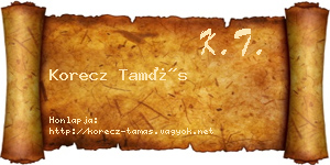 Korecz Tamás névjegykártya